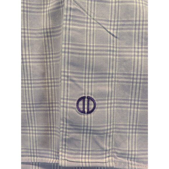David Donahue Long Sleeve Purple Check Button Up Mens Dress Shirt 16 32/33 XL - Picture 8 of 10